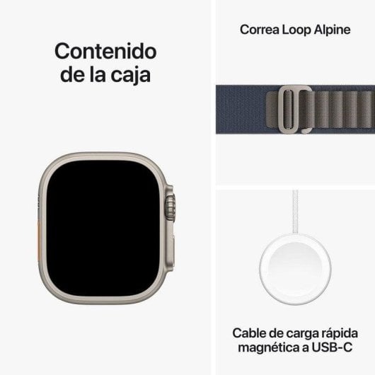 Apple Watch Ultra 2 GPS + Cellular 49mm Titan Gehäuse Loop Alpine Blau Groß Retina OLED Wasserdicht IP6X SpO2 Puls Schlafalarm SOS