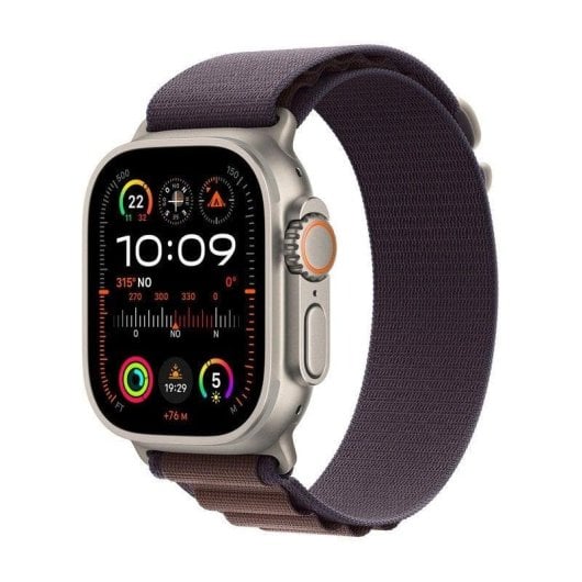 Apple Watch Ultra 2 GPS + Cellular 49mm OLED Titan Grau Indigo Alpine Loop M Wasserdicht IP6X SpO2 Pulssensor Schlaftracking SOS