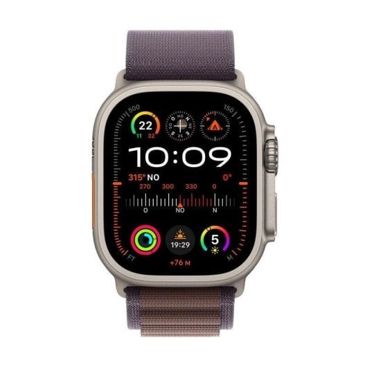 Apple Watch Ultra 2 GPS + Cellular 49mm OLED Titan Grau Indigo Alpine Loop M Wasserdicht IP6X SpO2 Pulssensor Schlaftracking SOS