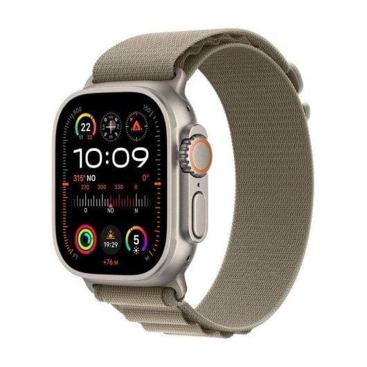 Apple Watch Ultra 2 GPS + Cellular 49mm OLED Titane Vert Olive M IP6X SpO2 ECG Étanche 100m