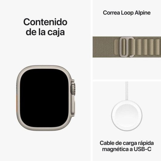 Apple Watch Ultra 2 GPS + Cellular 49mm OLED Titane Vert Olive M IP6X SpO2 ECG Étanche 100m