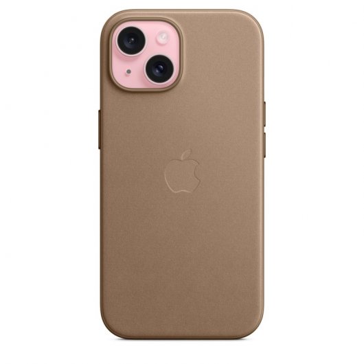 Apple Funda de Trenzado Fino con MagSafe Marrón Topo para iPhone 15