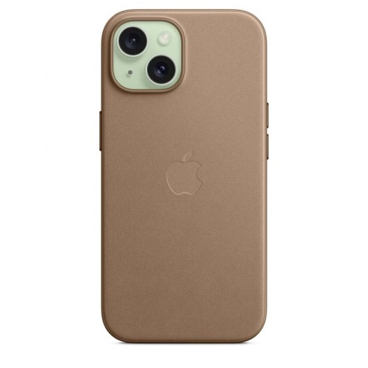 Apple Funda de Trenzado Fino con MagSafe Marrón Topo para iPhone 15