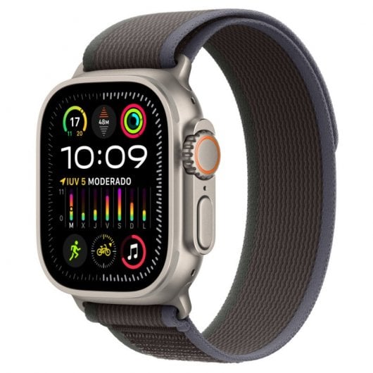 Apple MT623ZM/A Acessório para Dispositivos Inteligentes Banda Preto, Azul Nylon, Poliéster reciclado, Elastano, Titânio