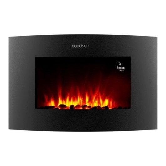 Cheminée Électrique Cecotec ReadyWarm 3550 Curved Flames Connected 2000W Murale Wifi Télécommande Programmateur