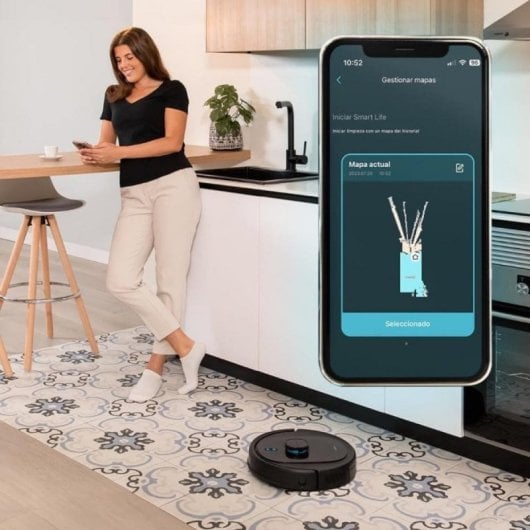 Aspirador Robô com Mopa Cecotec Conga 8290 Immortal Ultra Power Home X-Treme Com Esvaziamento Automático Navegação Laser 7.000 Pa Controlo por Voz