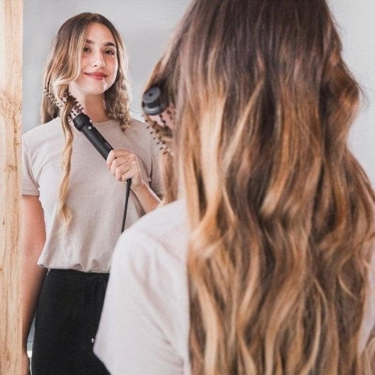 Warmluftbürste Cecotec Bamba InstantCare Curly AirFlow Keramik 2 Temperaturen 30 mm Drehfunktion