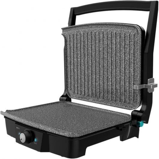 Cecotec Rock’nGrill 2000 Stone Ceramic Mix&Grill Parrilla Eléctrica Plancha y Sandwichera 2000W