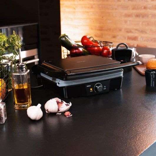 Cecotec Rock’nGrill 2000 Stone Ceramic Mix&Grill Parrilla Eléctrica Plancha y Sandwichera 2000W