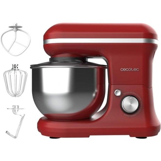 Batidora Cecotec Cecomixer Merengue 5L 1200W Roja movimiento planetario acero inoxidable