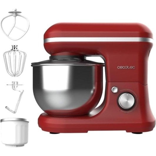 Batedeira Cecotec Cecomixer Merengue 5L 1200W Função Gelado 6 Velocidades Vermelha