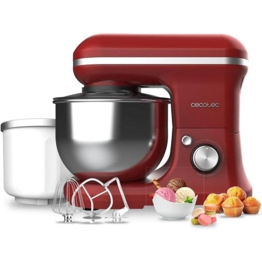 Batedeira Cecotec Cecomixer Merengue 5L 1200W Função Gelado 6 Velocidades Vermelha