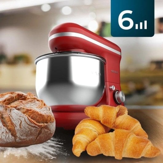 Batedeira Cecotec Cecomixer Merengue 5L 1200W Função Gelado 6 Velocidades Vermelha