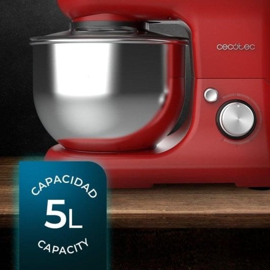 Batedeira Cecotec Cecomixer Merengue 5L 1200W Função Gelado 6 Velocidades Vermelha