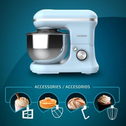 Impastatrice Cecotec Cecomixer Merengue 5L 1200 Blue con Funzione Gelato e 6 Velocità