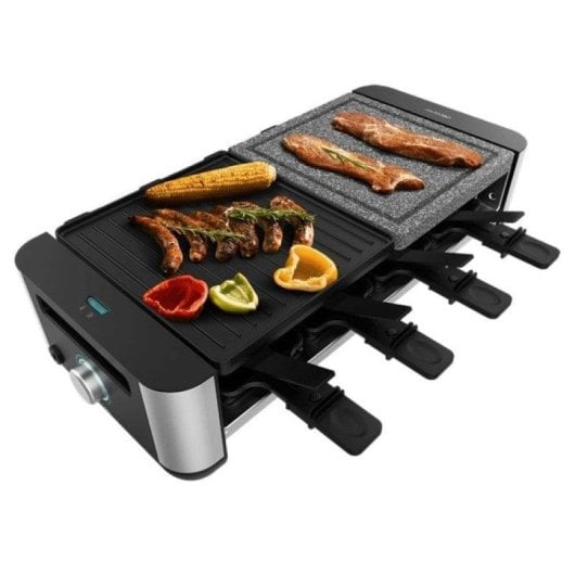 Parrilla de interior Cecotec Cheese&Grill 16000 Inox AllStone piedra natural 1400W 8 personas