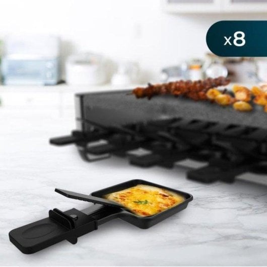 Parrilla de interior Cecotec Cheese&Grill 16000 Inox AllStone piedra natural 1400W 8 personas