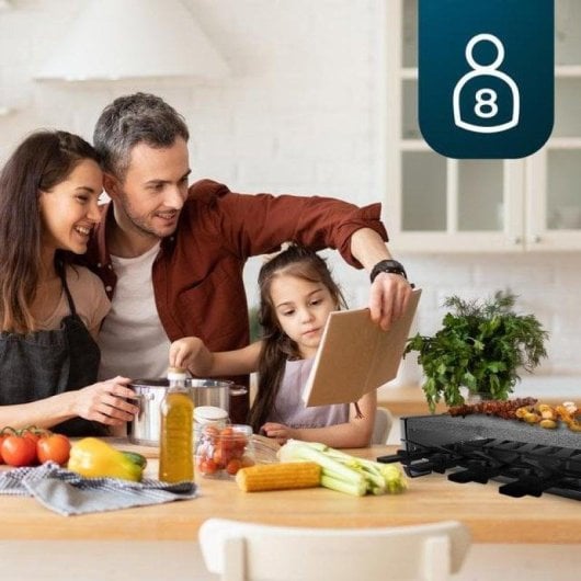 Parrilla de interior Cecotec Cheese&Grill 16000 Inox AllStone piedra natural 1400W 8 personas