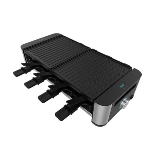 Parrilla Cecotec Cheese&Grill 16000 Inox Black Raclette 1400 W superficie mixta