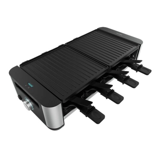 Parrilla Cecotec Cheese&Grill 16000 Inox Black Raclette 1400 W superficie mixta