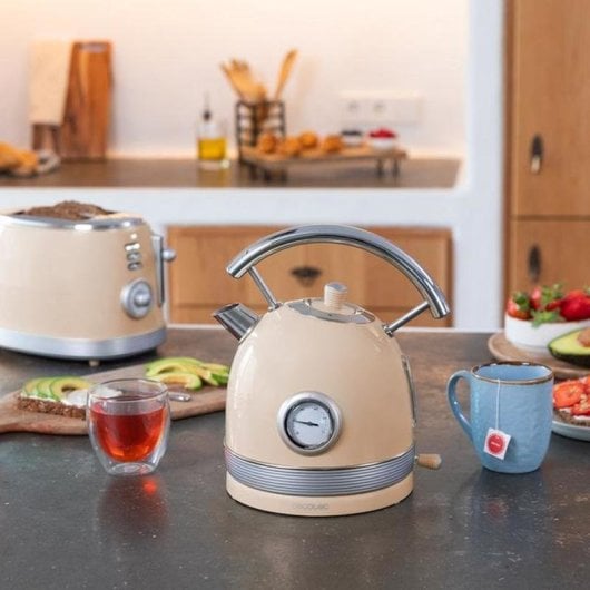 Wasserkocher Cecotec Thermosense 420 Vintage 1,8L 2200W Edelstahl Beige