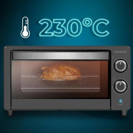 Horno elétrico Cecotec Bake&Toast 1090 Black 10 L Preto duplo vidro multifunções