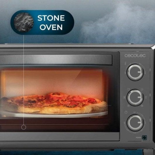 Horno eléctrico Cecotec Bake&Toast 2600 Black 4Pizza 26 L Preto con pedra para pizza