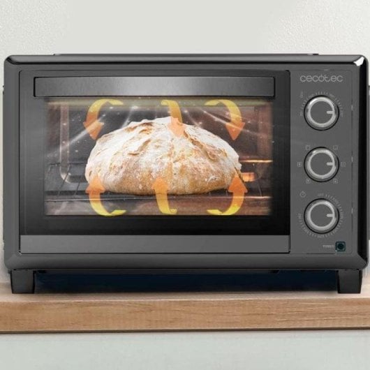 Horno eléctrico Cecotec Bake&Toast 2600 Black 4Pizza 26 L Preto con pedra para pizza