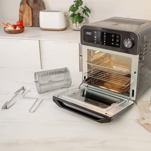 Cecotec Bake&Fry 1500 Touch Horno Freidora de Aire de Sobremesa 15L 1700W Acero Inoxidable