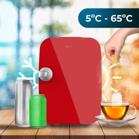 Frigorifero Portatile Cecotec Bolero MiniCooling 4L Río 12V/220V Rosso Funzione Caldo/Freddo