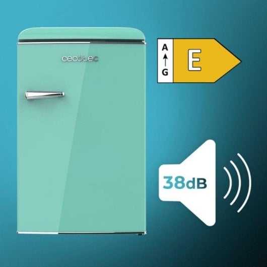 Réfrigérateur Mini Vintage Cecotec Bolero CoolMarket TT Origin 110 Defrost 90cm 110L E Bleu Turquoise