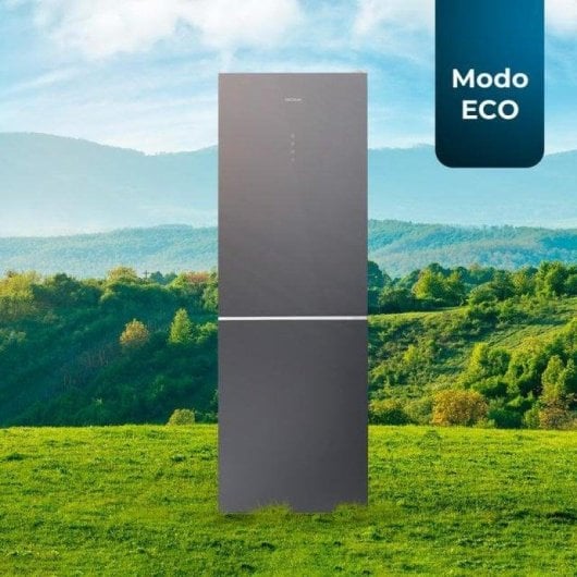 Frigorífico Combi Cecotec Bolero CoolMarket Combi 322 Total No Frost 185cm 322L D Gris Cristal