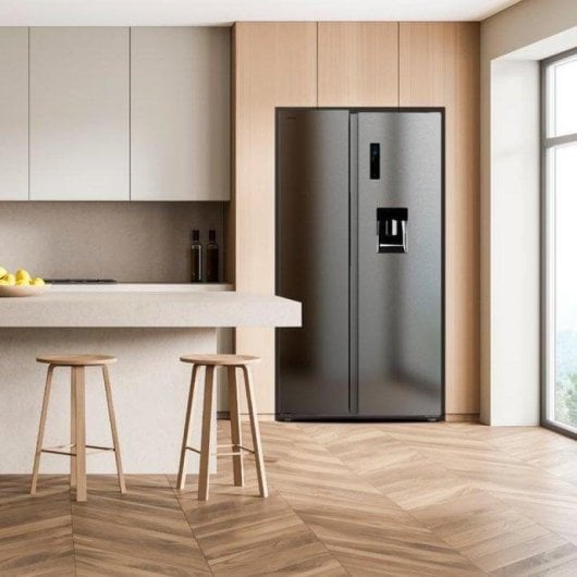 Frigorífico Americano Cecotec Bolero CoolMarket SBS 559 No Frost 177cm 559L D Preto Dispensador