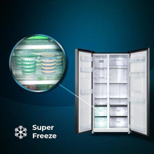 Frigorífico Americano Cecotec Bolero CoolMarket SBS 559 No Frost 177cm 559L D Preto Dispensador