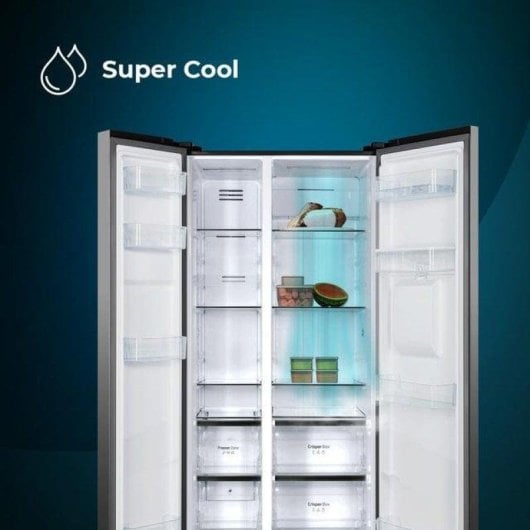 Frigorífico Americano Cecotec Bolero CoolMarket SBS 559 No Frost 177cm 559L D Preto Dispensador