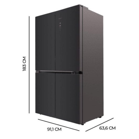 Réfrigérateur Américain Cecotec Bolero CoolMarket 4D 490 Glass E Total No Frost 183 cm 490 L E Noir