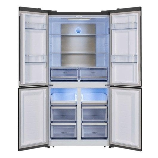 Réfrigérateur Américain Cecotec Bolero CoolMarket 4D 490 Glass E Total No Frost 183 cm 490 L E Noir