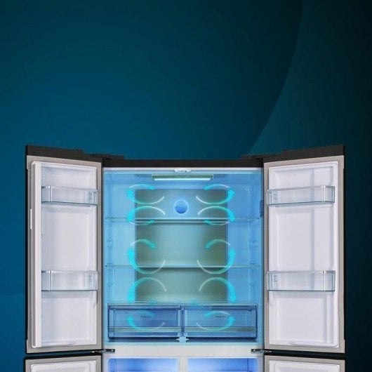 Réfrigérateur Américain Cecotec Bolero CoolMarket 4D 490 Glass E Total No Frost 183 cm 490 L E Noir