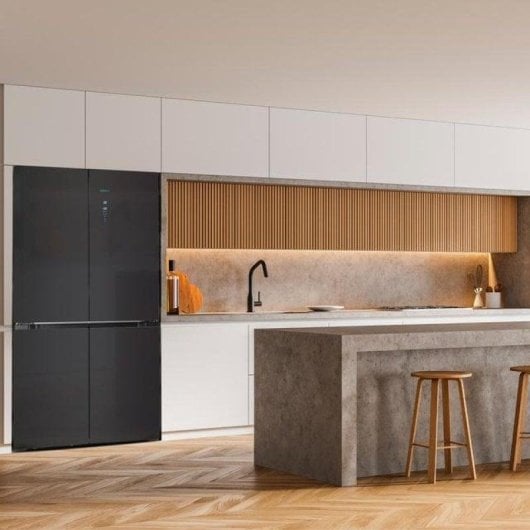 Réfrigérateur Américain Cecotec Bolero CoolMarket 4D 490 Glass E Total No Frost 183 cm 490 L E Noir