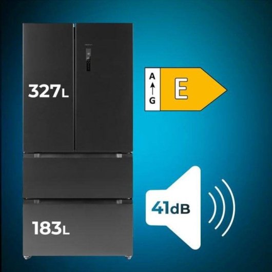 Frigorifero Americano Cecotec Bolero CoolMarket FD 510 Total No Frost 183cm 510L E Nero