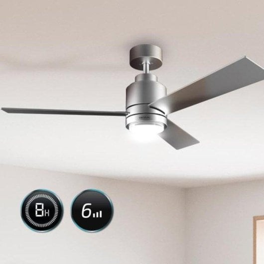 Ventilateur de plafond Cecotec EnergySilence Aero 4850 Style LED 30W inox télécommande 122 cm