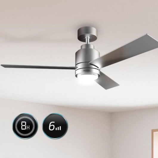 Cecotec EnergySilence Aero 4850 Style Ventilador de Techo con Luz 30W Acero Inoxidable