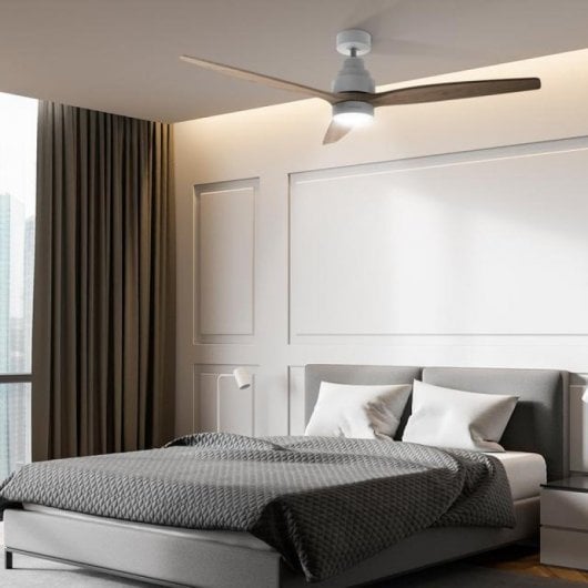 Cecotec EnergySilence Aero 5300 White&Wood Design Ventilador de Techo con Luz 30W Madera