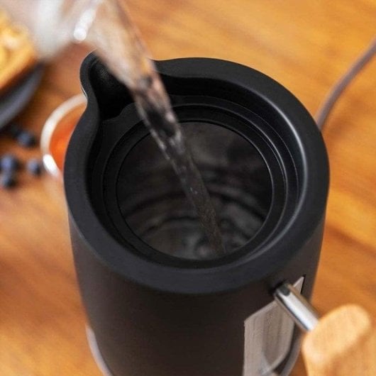 Chaleira Elétrica Cecotec Thermosense 400 Black Woody 1,7L 3000W Aço Inox Base 360°