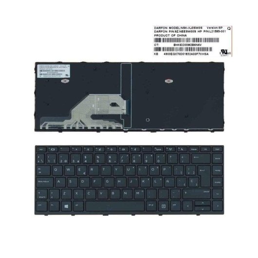 Clavier Portable HP Probook 430 G5 440 G5 445 G5 Noir avec Cadre