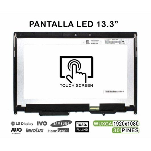 Ecrã Tátil 13.3" Para Portátil Lenovo ThinkPad X380 Yoga 20LH FHD