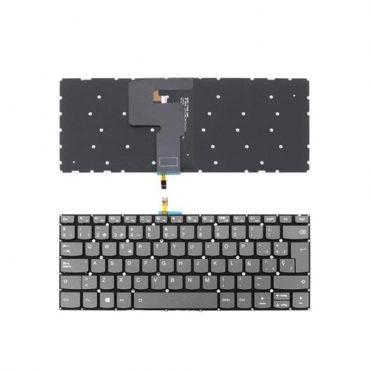 Laptop-Tastatur Lenovo Ideapad 330-14ikb mit Hintergrundbeleuchtung, grau, ohne Rahmen