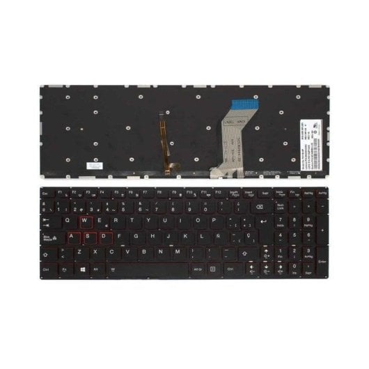 Clavier Rétroéclairé Gaming Pour Portable Lenovo IdeaPad Y700-15 Noir Sans Bordure
