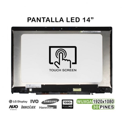 Écran tactile LED 14" avec cadre pour ordinateur portable HP Pavilion X360 14-cd 14-cd0003ns 14-cd0008ns
