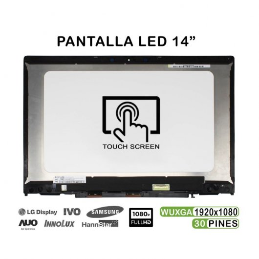 Écran tactile LED 14" avec cadre pour ordinateur portable HP Pavilion X360 14-cd 14-cd0003ns 14-cd0008ns